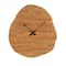 19" x 20" Brown Wood Wavy Decorative Wall Clock with Black Accents